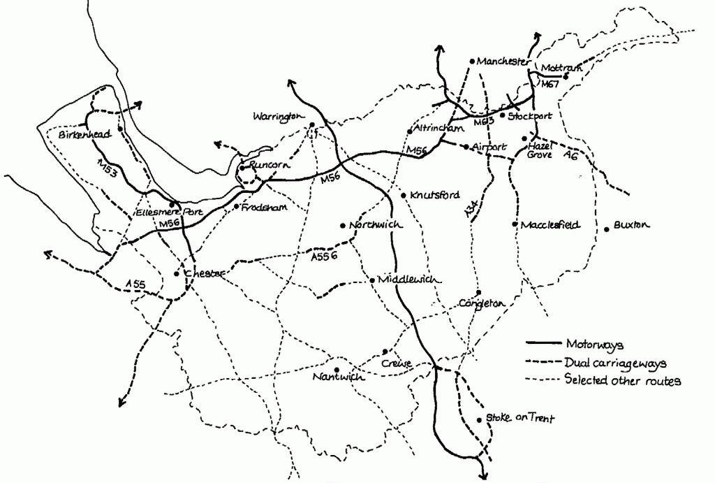 Motorways and dual-carriageways in Cheshire, existing and planned