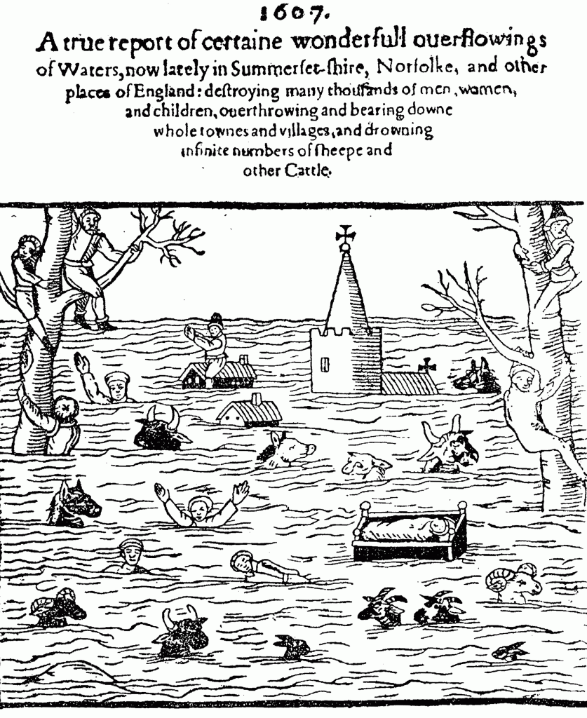 Title page of tract on floods, 1607