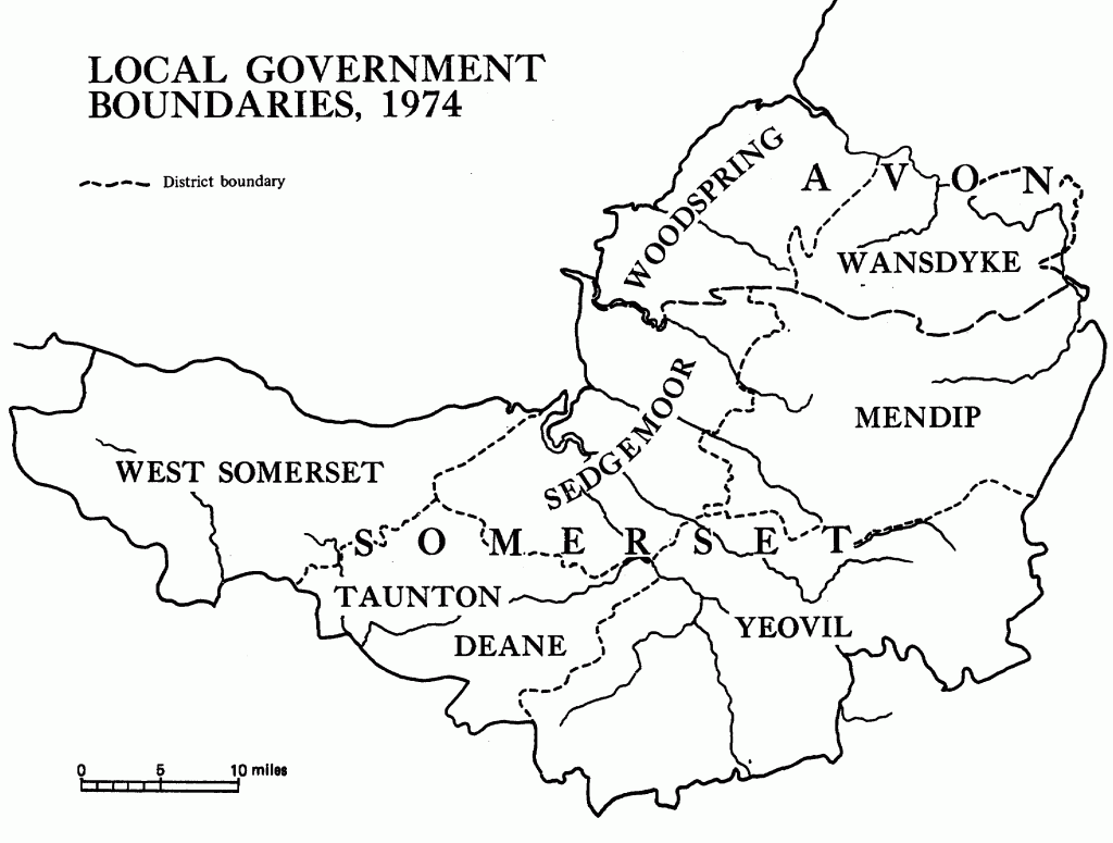 Somerset's Local Government Boundaries, 1974