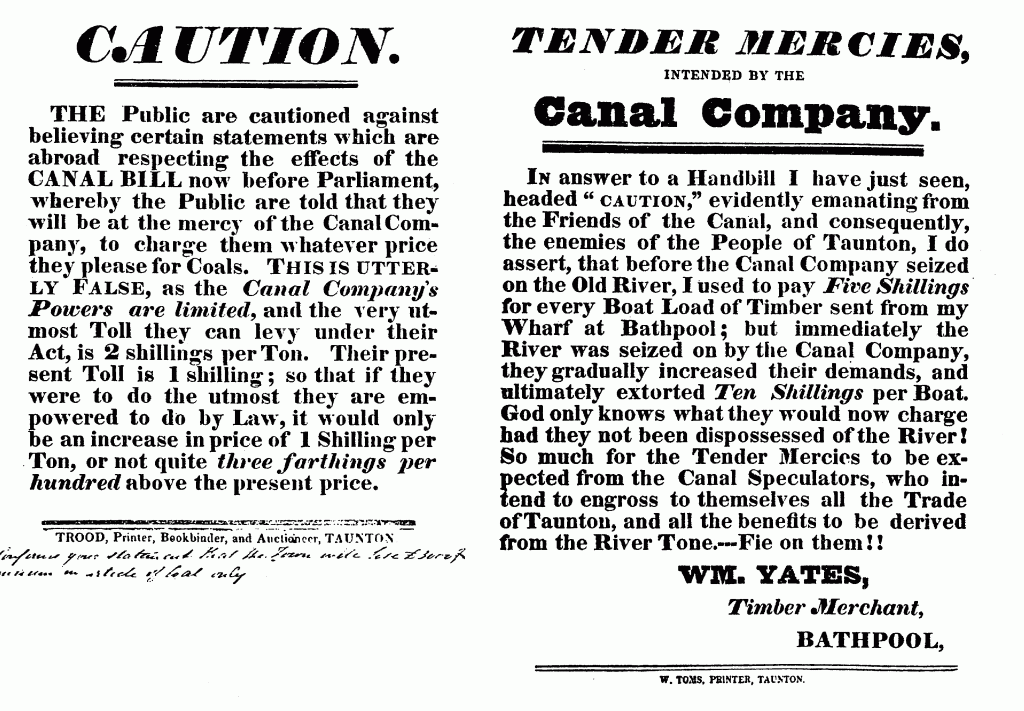 Two canal broadsheets