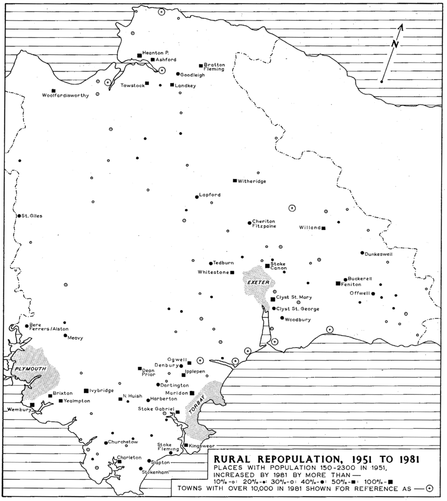 Devon - Rural Population, 1951 to 1981