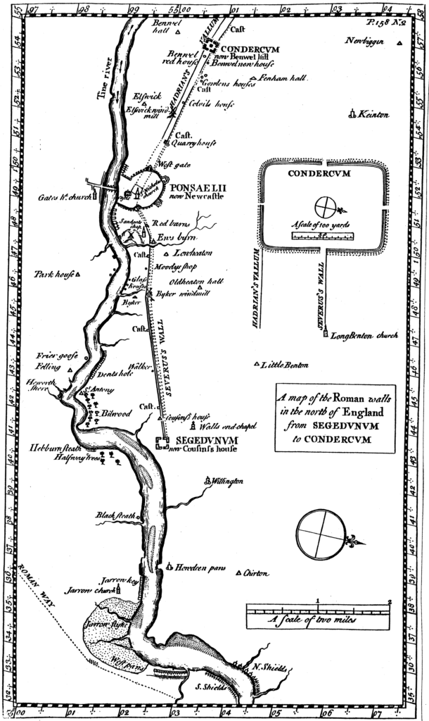 Map of Northumberland Roman Walls