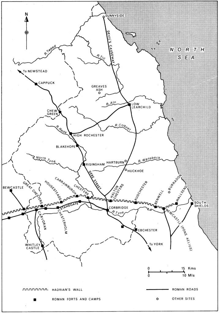 Map of Roman Northumberland