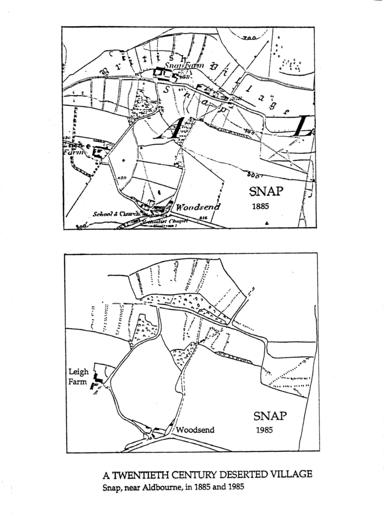 A Twentieth Century Deserted Village Snap near Aldbourne, in 1885 and 1985